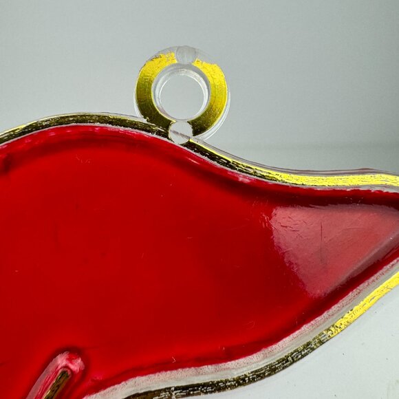 Vtg Plastic Suncatcher Stained Faux Glass Christmas Goose Duck Giftco Holiday - Picture 8 of 15